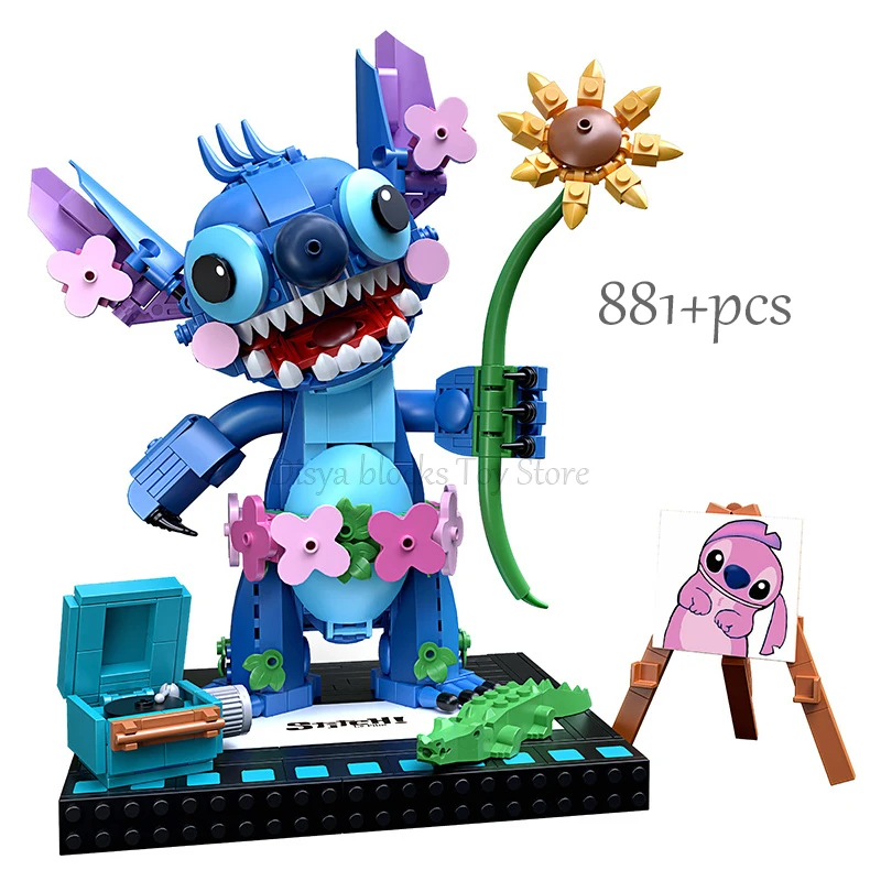 

Disney Lilo & Stitch Stitch building blocks Cartoon animal image Reading style Building practical skills brain game gift