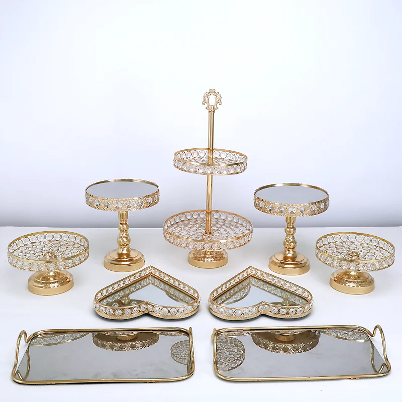 3-10 шт. Новый Стиль подставка для свадебного торта комплект золотого цвета с