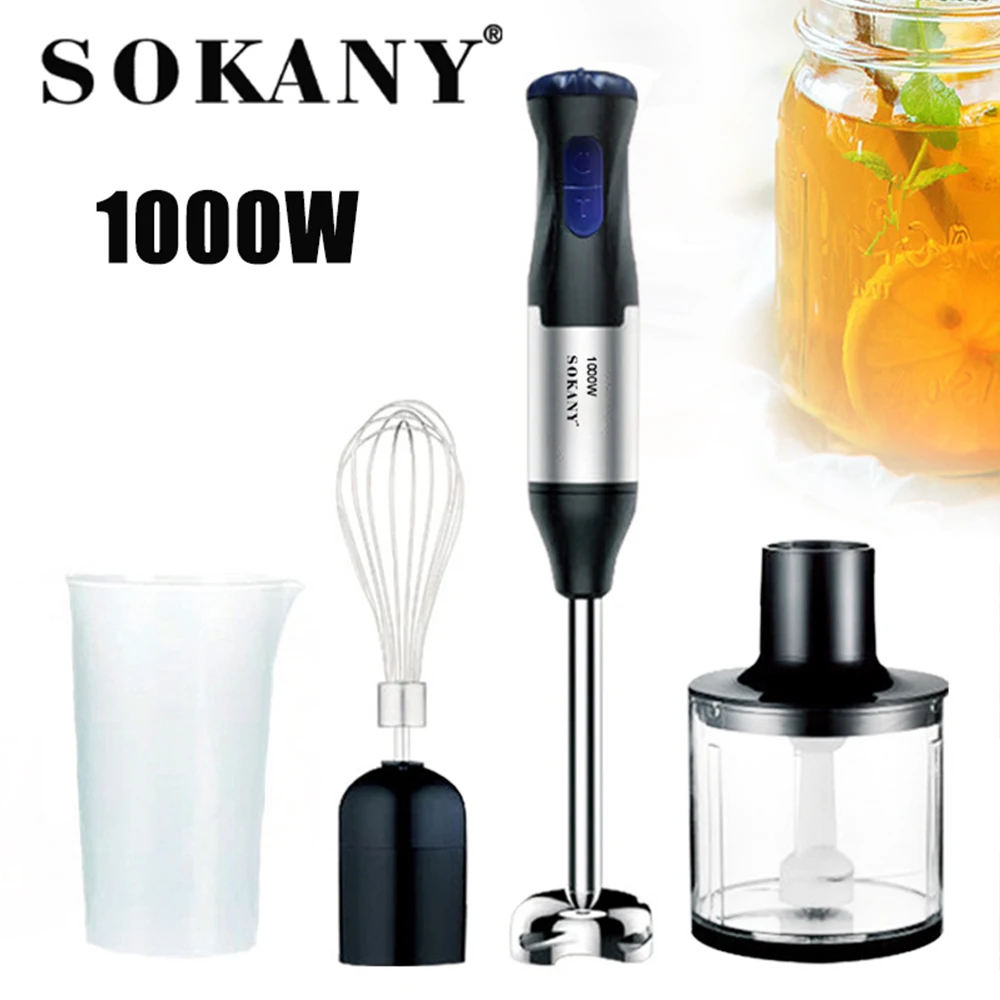 

Meat Grinder SOKANY 4 In 1 Tainless Steel Electric Blender Fruit Vegetable Nut Juice Smoothie Baby Mixer 5 Speeds 1000W