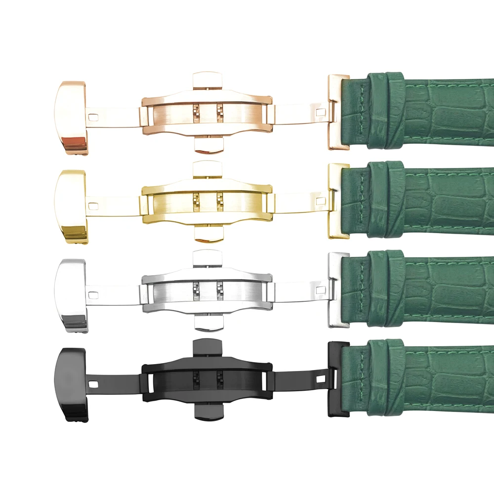 Ремешок для часов из натуральной кожи зеленый браслет наручных с