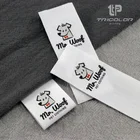 Белая этикетка из 100% хлопка на заказ, ярлык пользовательского бренда, ярлык из хлопчатобумажной ленты, моющаяся этикетка на заказ, 25x70 мм