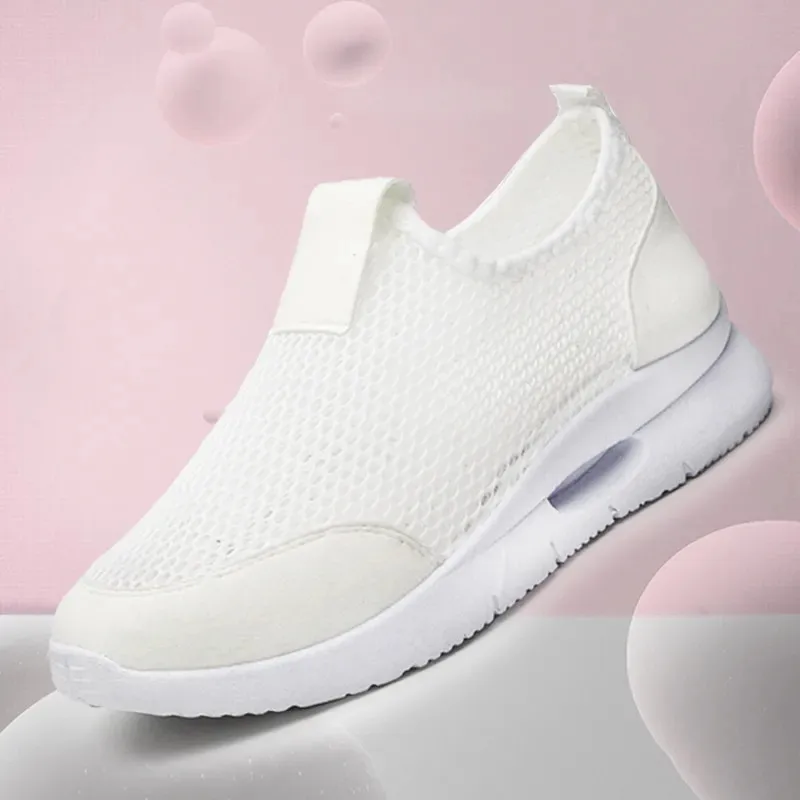 

2021Spring Summer New Ladies Mesh Gray Sneakers Soft Breathable Women Casual Shoes Retro Hollow Sports Shoes Zapatos De Mujer