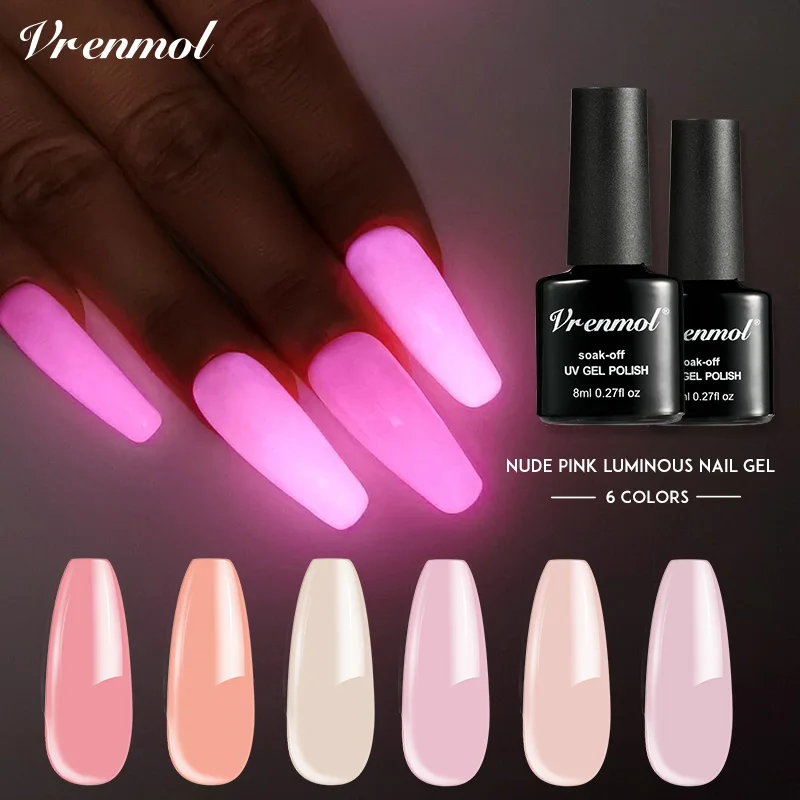 Vrenmol неоновый Гель-лак для ногтей красочный светящийся в темноте гель лак Сделай