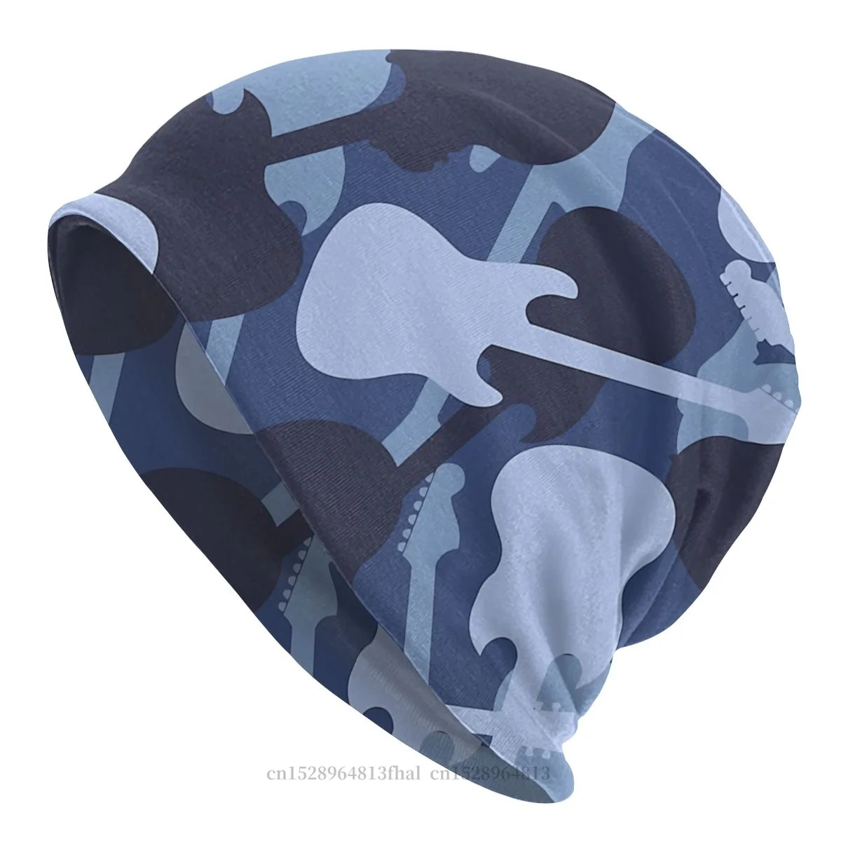 

Heavy Metal 1960s Punk Fashion Beanie Hats Guitar Camouflage Blue Skullies Beanies Hat Bonnet Hipster Caps Men Women's Earmuffs