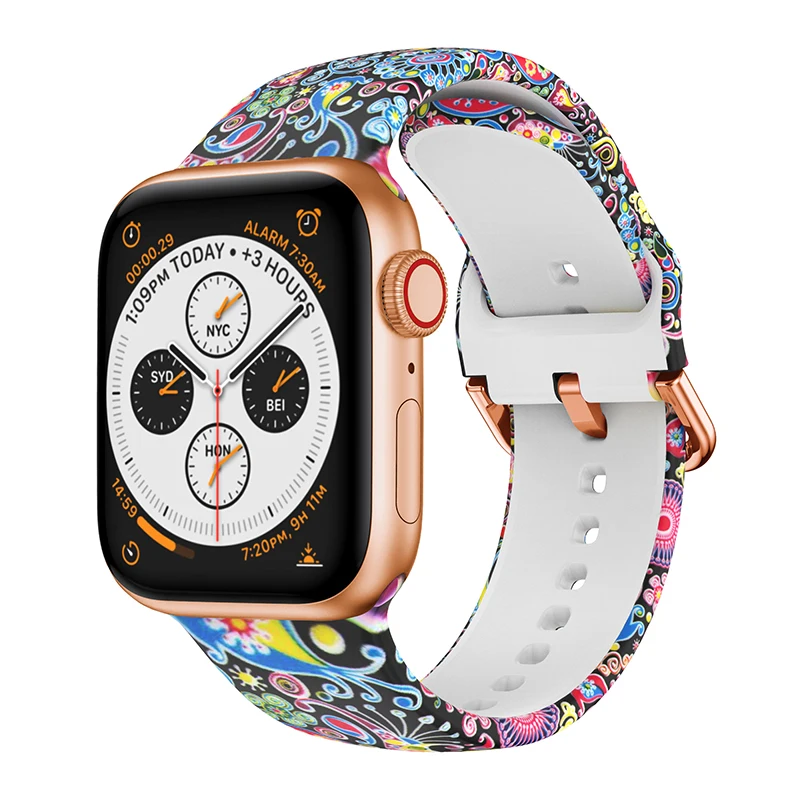 

Ремешок силиконовый с принтом для Apple watch band 44 мм 40 мм 38 мм 42 мм, спортивный браслет Pride для iWatch series 6 5 4 3 Se