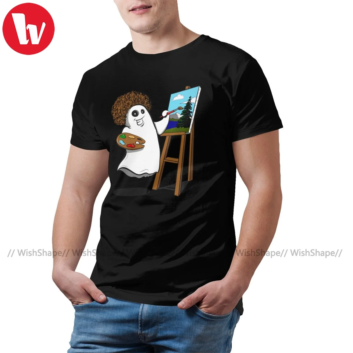 

Bob Ross Tee Shirt Awesome Short-Sleeve 100 Cotton T Shirt Summer Printed T-Shirt 3xl Male