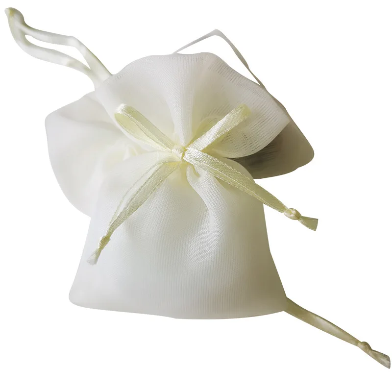 

Handmade Drawstring Packaging Gift Bag Small Pure Pocket Double Layer Yarn Bag Wedding Birthday Party New Year Favor Decor Bags