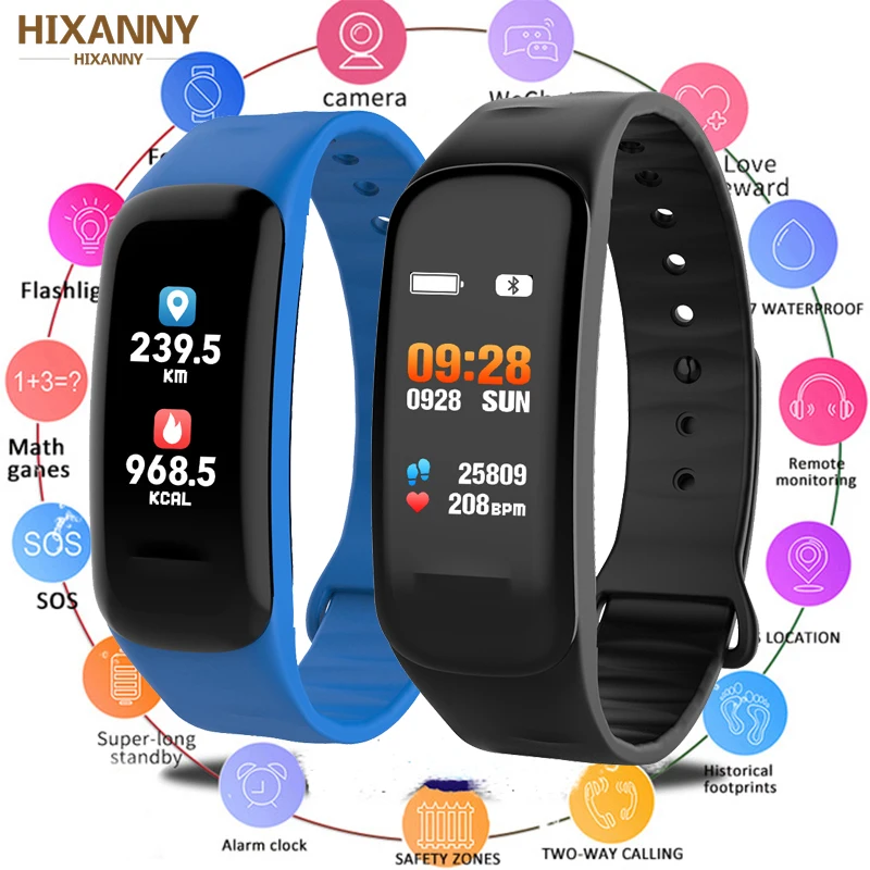 Фитнес браслет C1S умные часы водонепроницаемый смарт монитор сердечного ритма