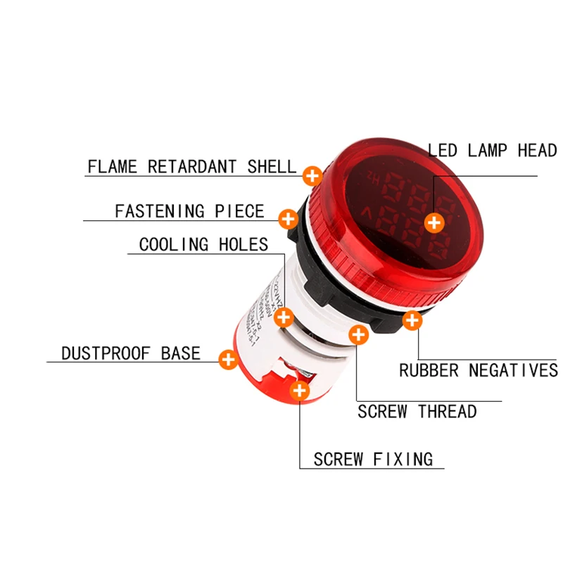 Цифровой измеритель напряжения 22 мм квадратный Круглый переменный ток 0-99 Гц