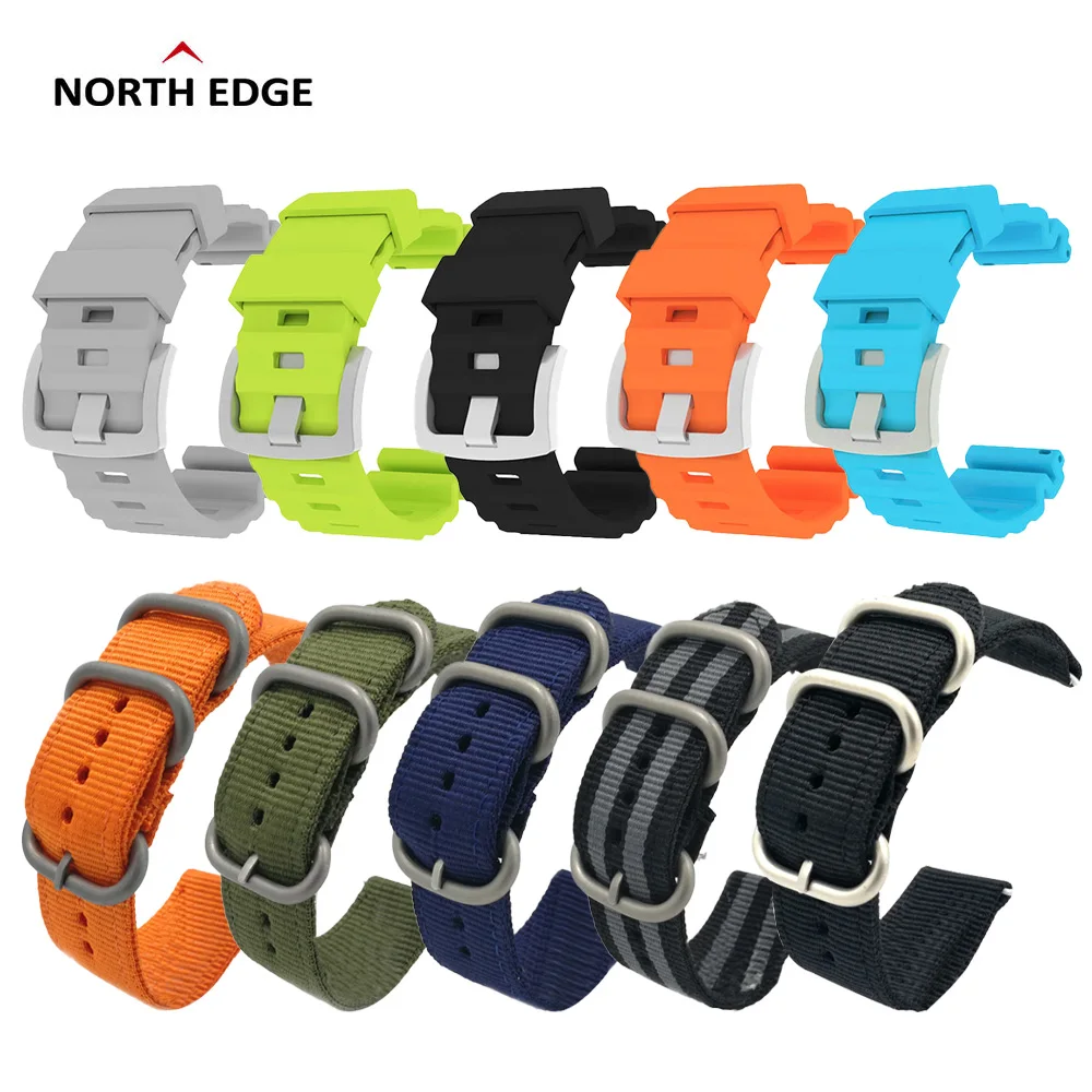 

24mm Smart Watch Strap Nylon/Silicone Watchband For North EDGE Apache /Gavia 2 Smart Watch Outdoor Women Men Watch Band
