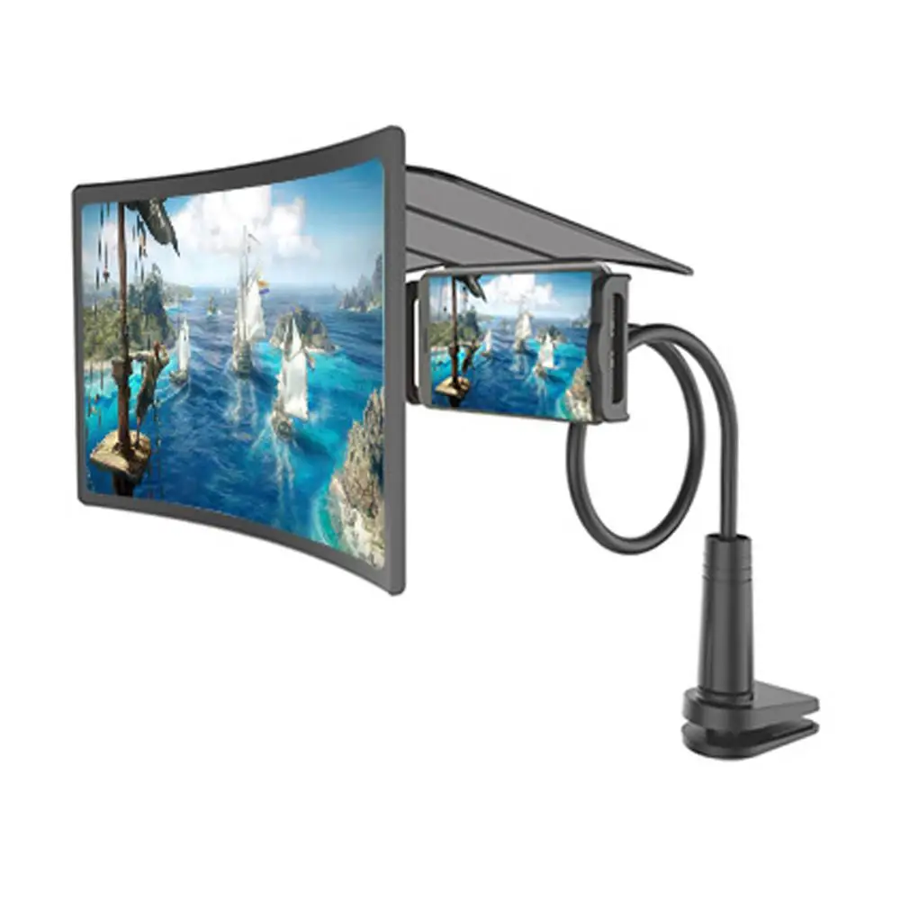 

General 12'' 3D Curve Screen Magnifier Lazy Bracket Mobile Phone Screen HD Amplifier Foldable Design For Movies Videos Gaming