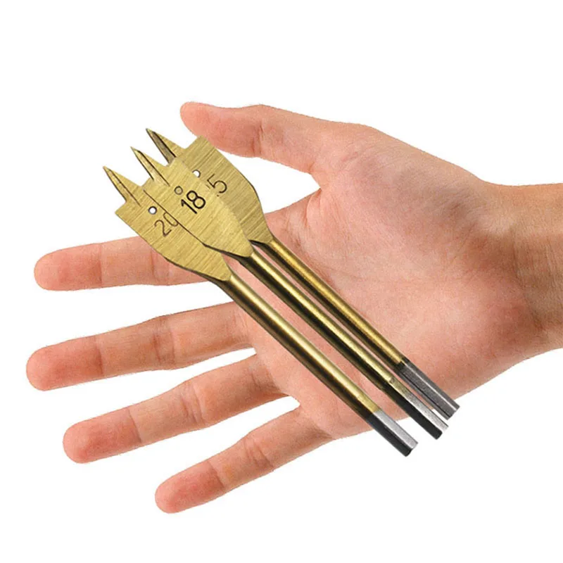 

6pcs/Set Titanium Coating Hex Shank Spade Bits Flat Boring Bit Wood Drill Bit Power Tools Hole Saw 10,12,16,18,20,25mm