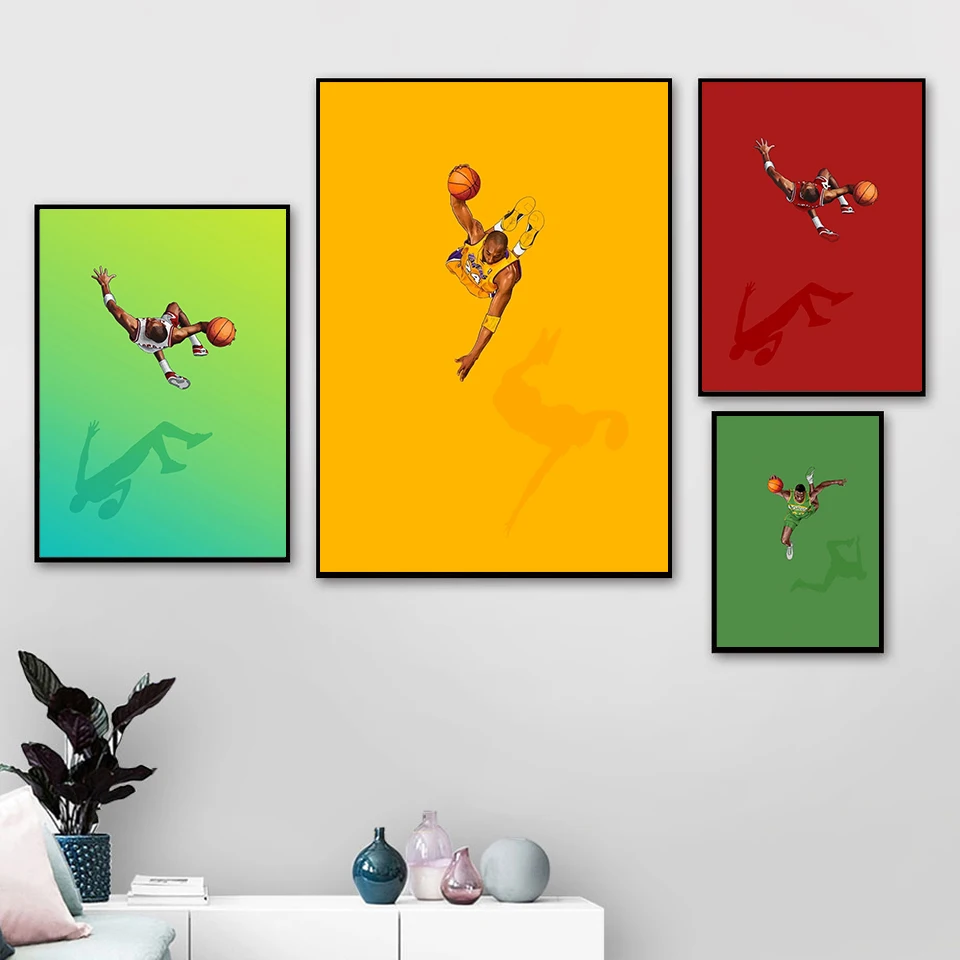 

Modern Figure Canvas Painting Basketball Sports Famous Star Posters and Prints Wall Art Pictures for Living Room Home Decoration