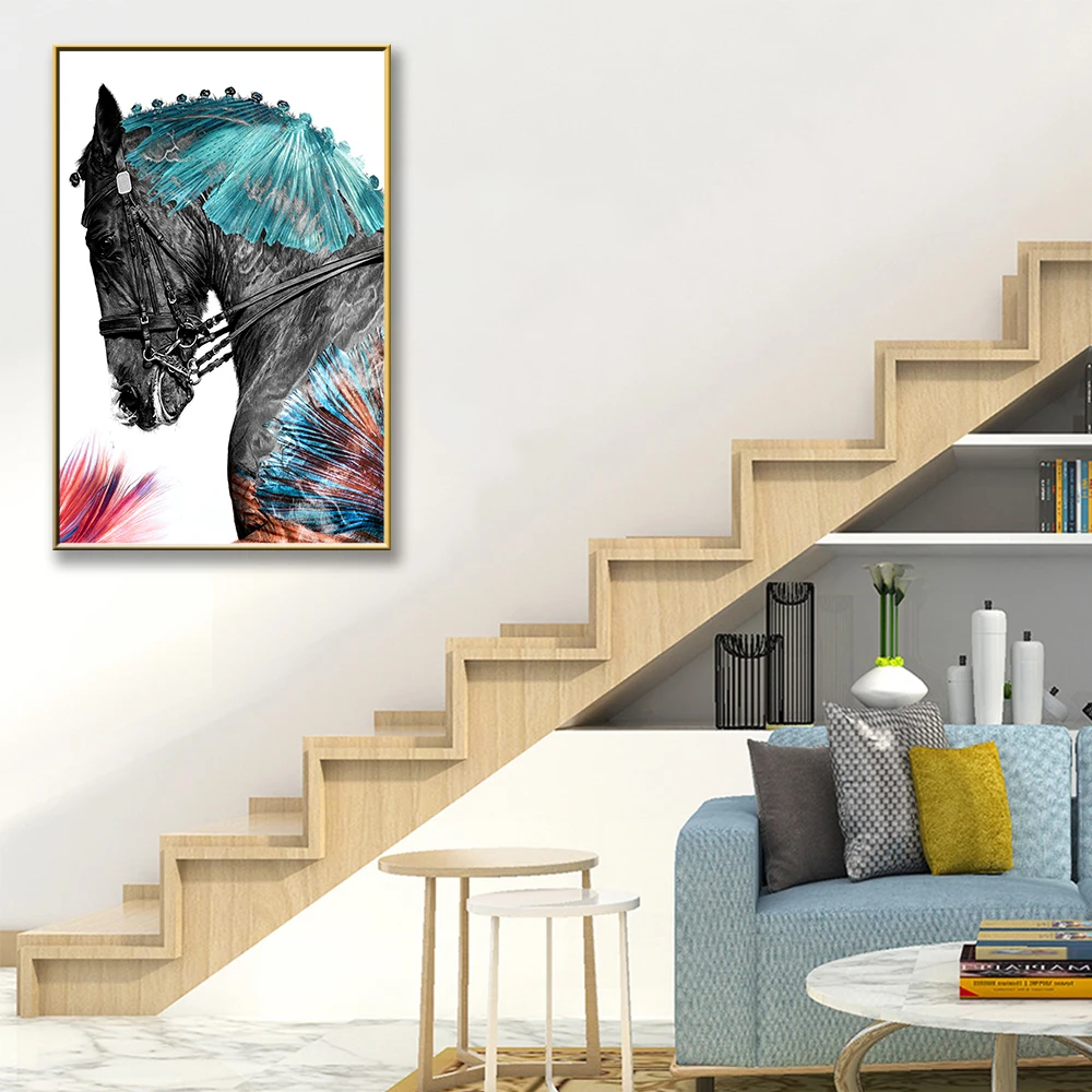 Nordic battle steed Pictures For Home Design Kitchen Poster Creative Decoration | Painting &amp Calligraphy