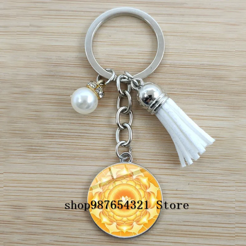 Индийский богемный брелок с мандалой художественная живопись ручной работы
