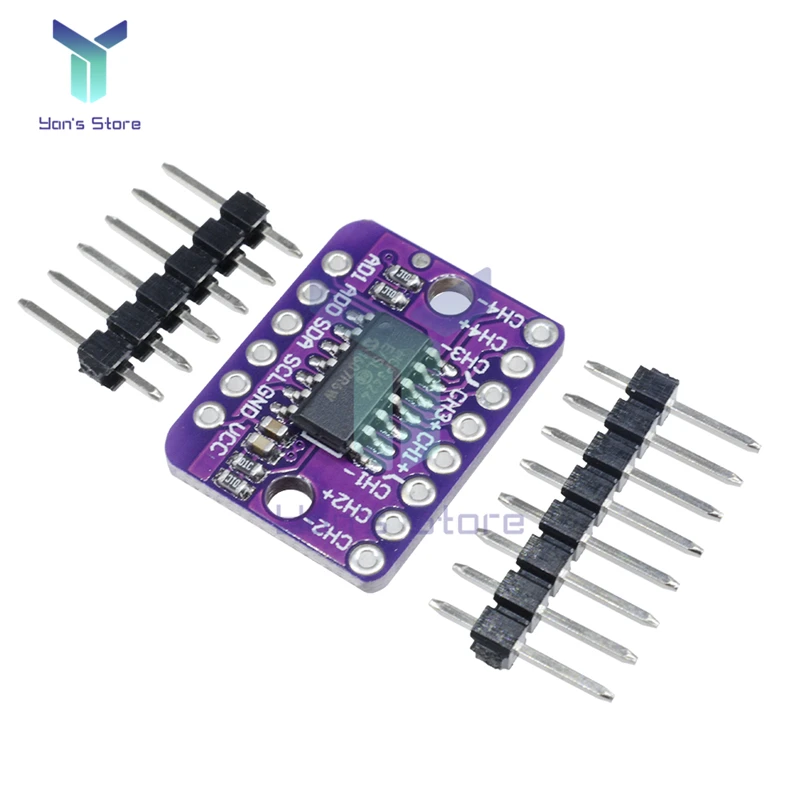 

MCP3424 Digital I2C ADC 4 Channel Conversion Module For Raspberry Pi For Arduino 2.7-5.5V Programmable Gain Amplification Module