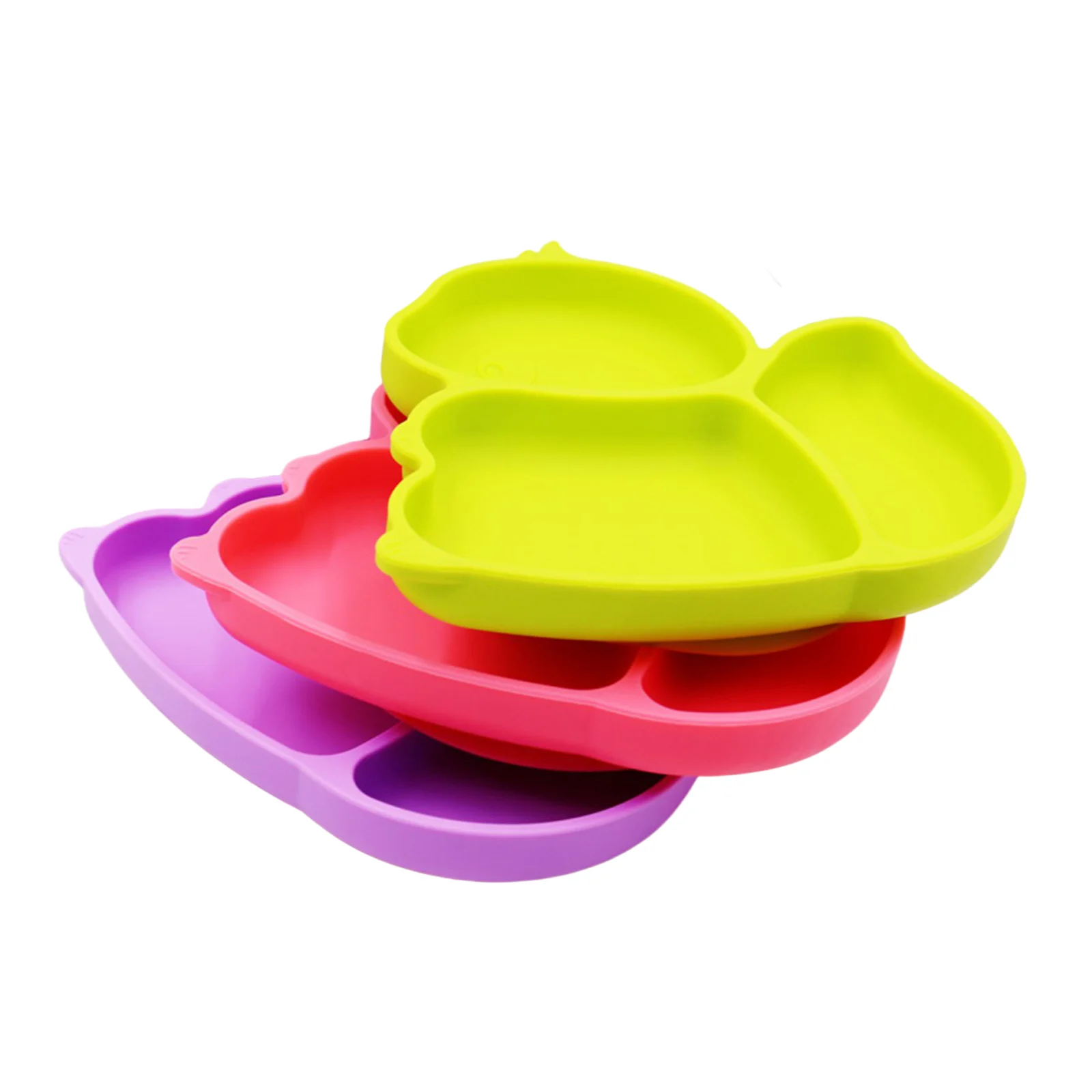 

Dinner Plate Household Solid Color Squirrel-Shaped Dinner Plate Silicone Tableware for Boys Girls