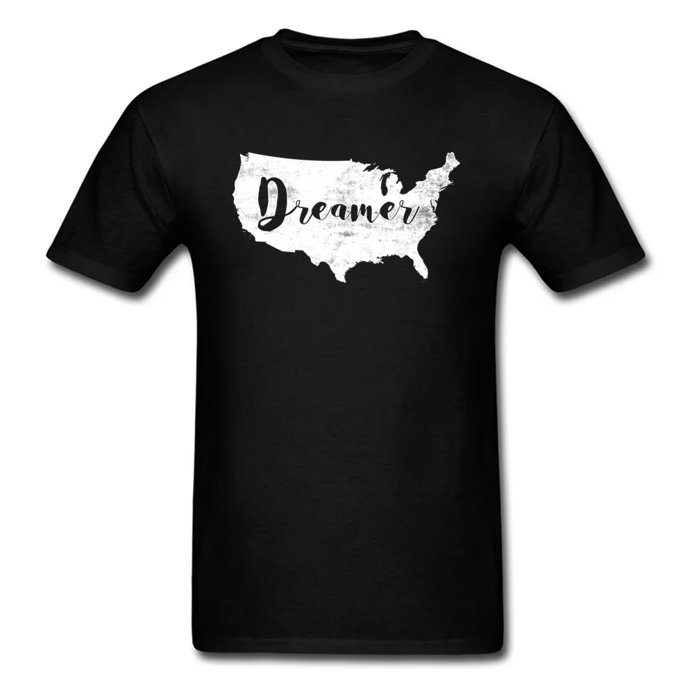 Мужская хлопковая футболка Dreamer USA черная или белая с принтом в виде винтажной