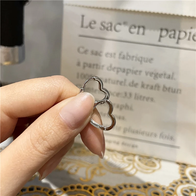 

Gold Silver Color Copper Heart Hoop Earrings for Women Small Simple Round Circle Earrings Steampunk Accessories