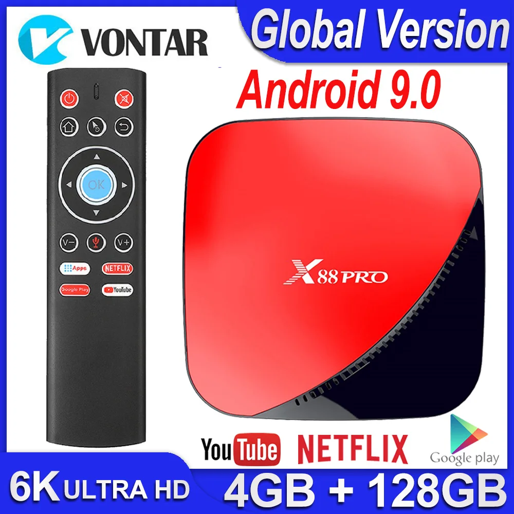 X88 Pro Смарт ТВ приставка Android 9,0 ТВ приставка 4 Гб ОЗУ 64 Гб 128 ГБ макс RK3318 USB3.0 H.265 Netflix Youtube ТВ приставка Android ТВ приставка 4K ТВ приставка