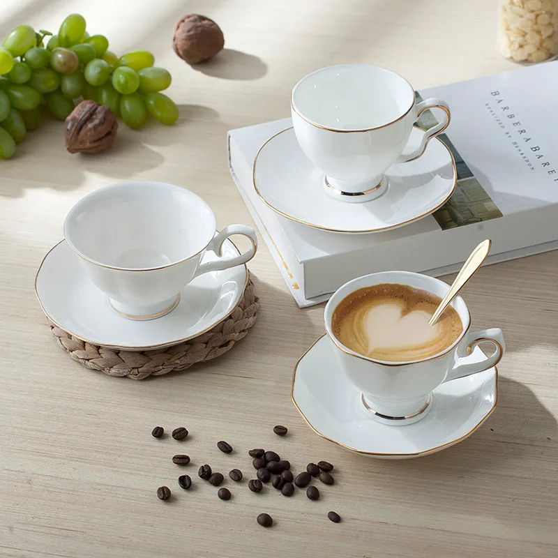 Фарфоровая посуда для напитков в европейском стиле фарфоровая цвета слоновой