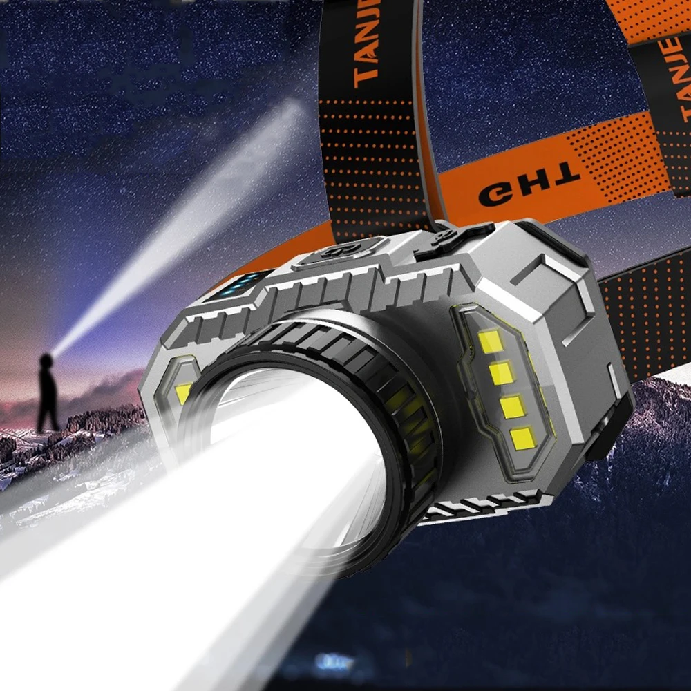 

LED Headlamp Strong Light Super Bright Head-Mounted Flashlight Outdoor Household Long-Range Rechargeable Night Fishing Headlight