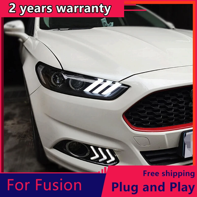 

KOWELL стайлинга автомобилей для Ford Mondeo фары 2013 2014 2015 Fusion светодиодный фар оригинальный DRL Bi Xenon объектив высокого ближнего парковка