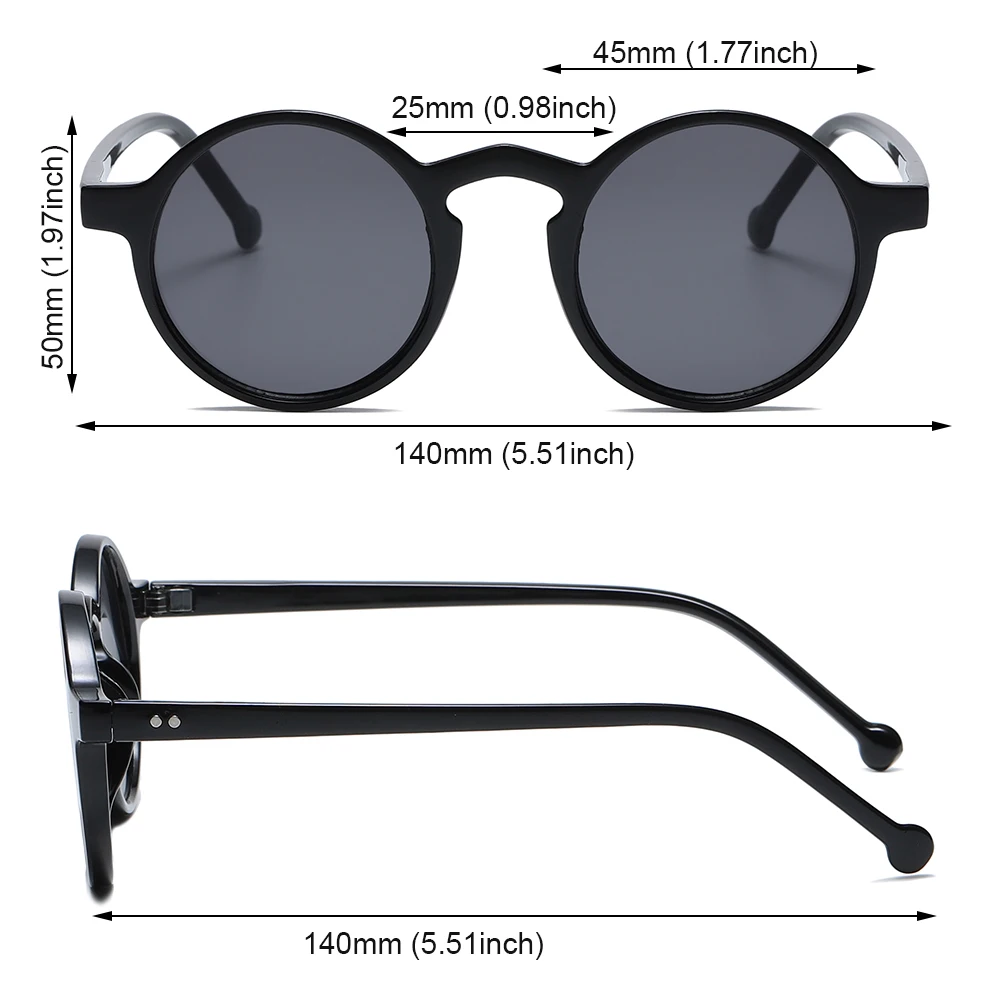 

1PC Retro Round Sunglasses Women Brand Designer Vintage Small Frame Sun Glasses Ladies Fashionable Korean Style Eyewear