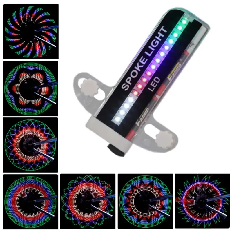 

Bicycle Spokes Lighting 30/32 Patterns 16 LED Bike Reflectors Waterproof Motorcycle Bike Wheel Lantern Bike Bicycle Accessories