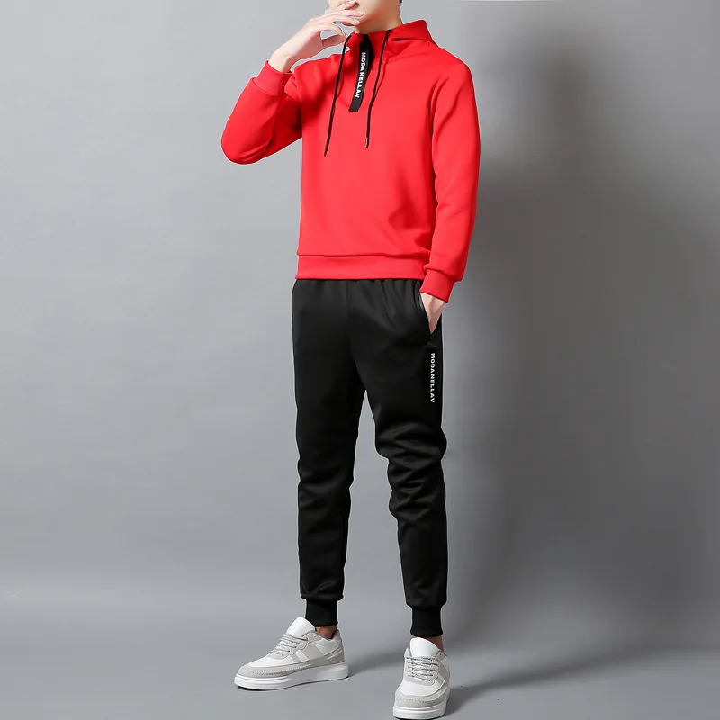 Осенний свитер Модный корейский однотонный Повседневный тонкий с капюшоном и