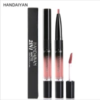 handaiyan 2in1 matte velvet lip gloss dual use lipstick waterproof lasting nude sexy red pigments double end lipstick t1241