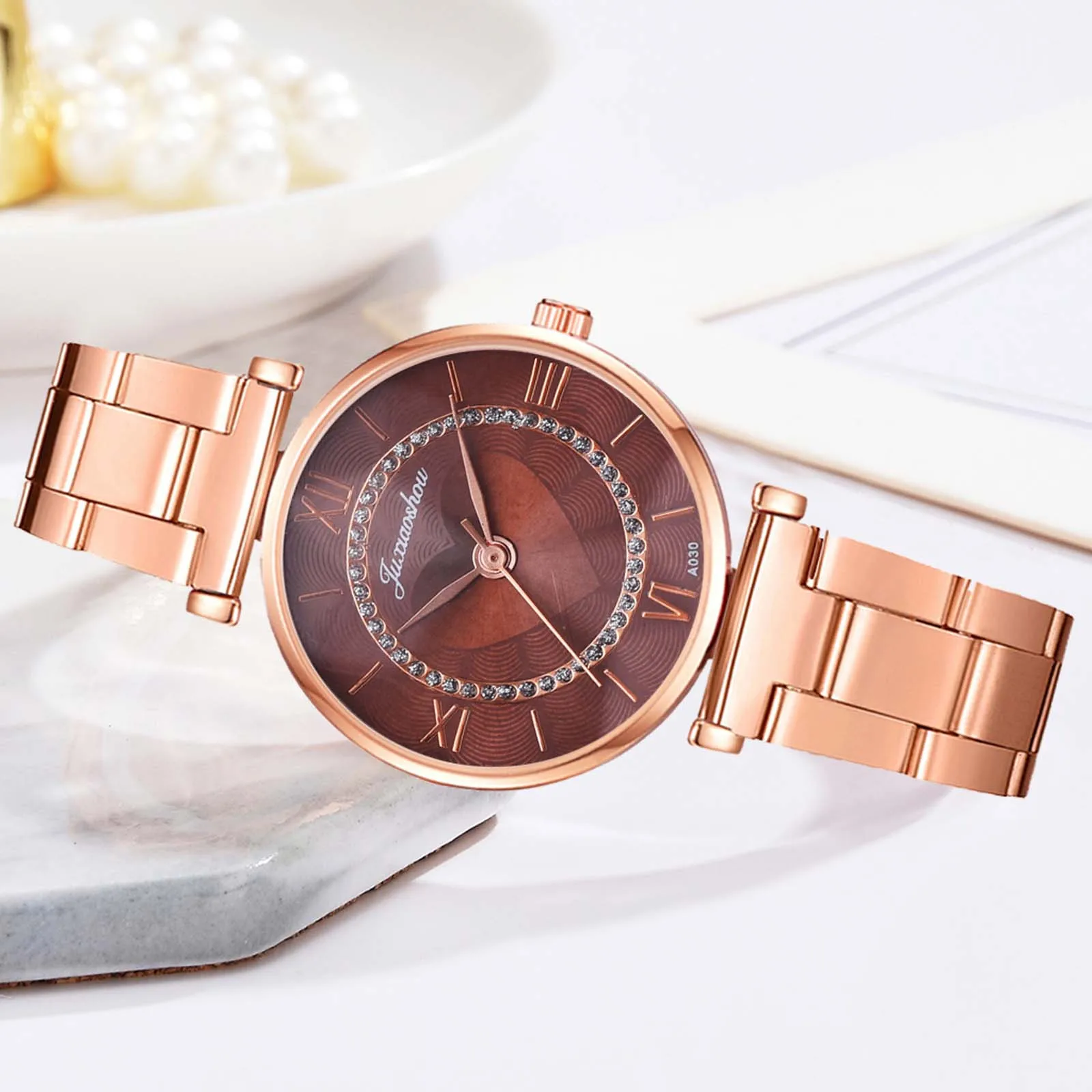 

Women Quartz Watch Bracelet Set Luxury Women Watches Simple Fashion Diamond Steel Band Bracelet Watch Set Reloj Mujer