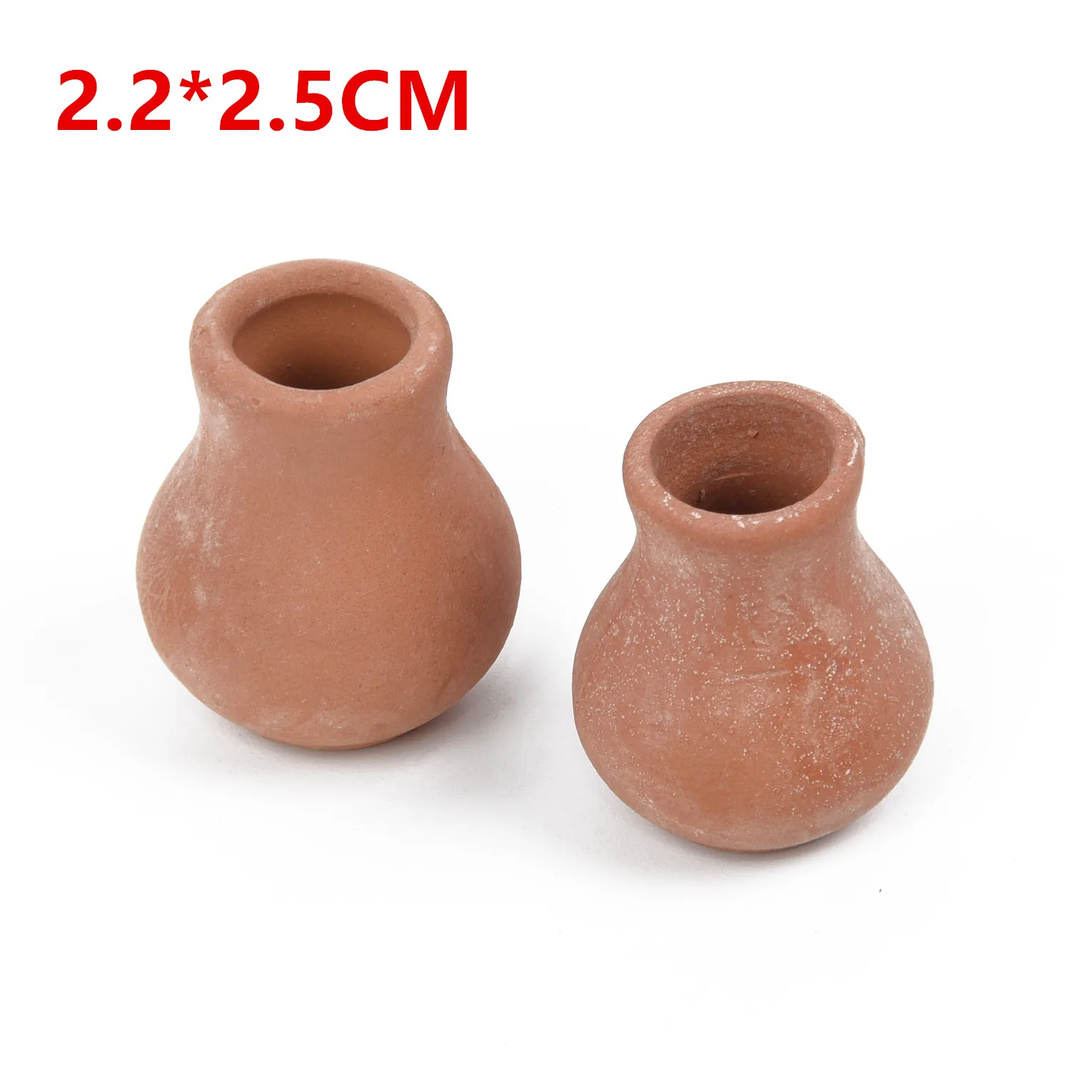 2pcs 2/5 шт Кукольный дом аксессуар для садовой глины глиняный горшок для растений набор для цветов ящик для комнатных растений, горшки декоративные - Цвет: 2pcs