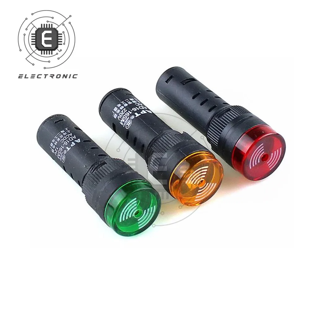 

DC12V 24V 110V AC 110V 220V LED Flashing Alarm Indicator With Buzzer Beep AD16-22SM Red Green Yellow