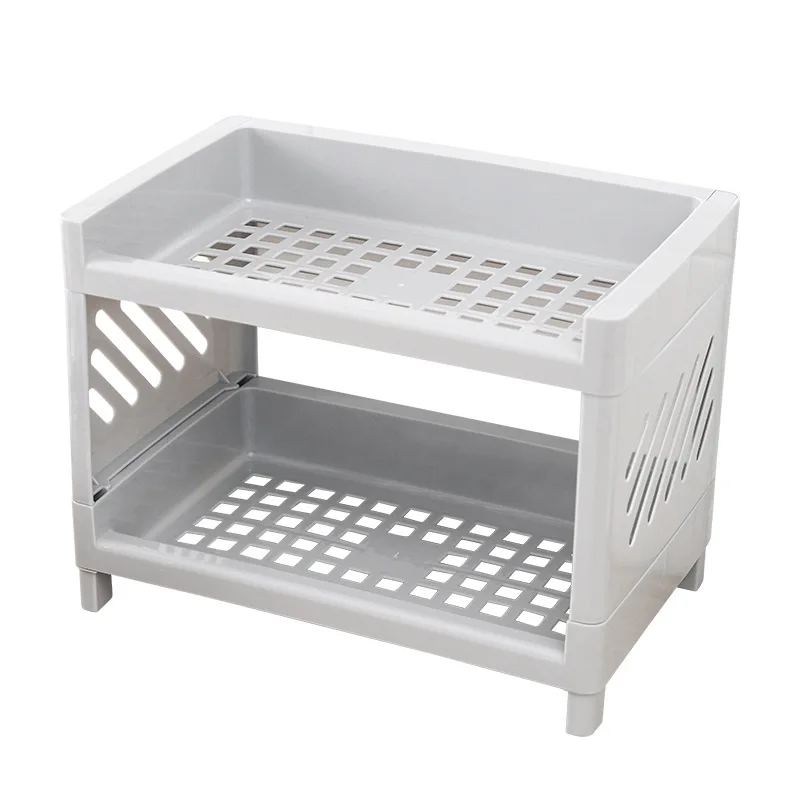 

Newly Double-layer Storage Rack Organizer Holder for Kitchen Bathroom Office Durable FIF66