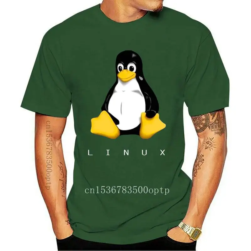 

Футболка Linux мужская оверсайз с мультяшным принтом, модная Повседневная рубашка с короткими рукавами, топ из 100% хлопка
