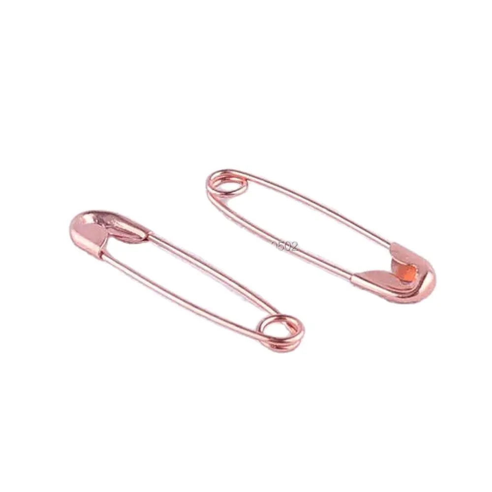 100 шт./лот 19 мм розовое золото цветные безопасные булавки очаровательные этикетка