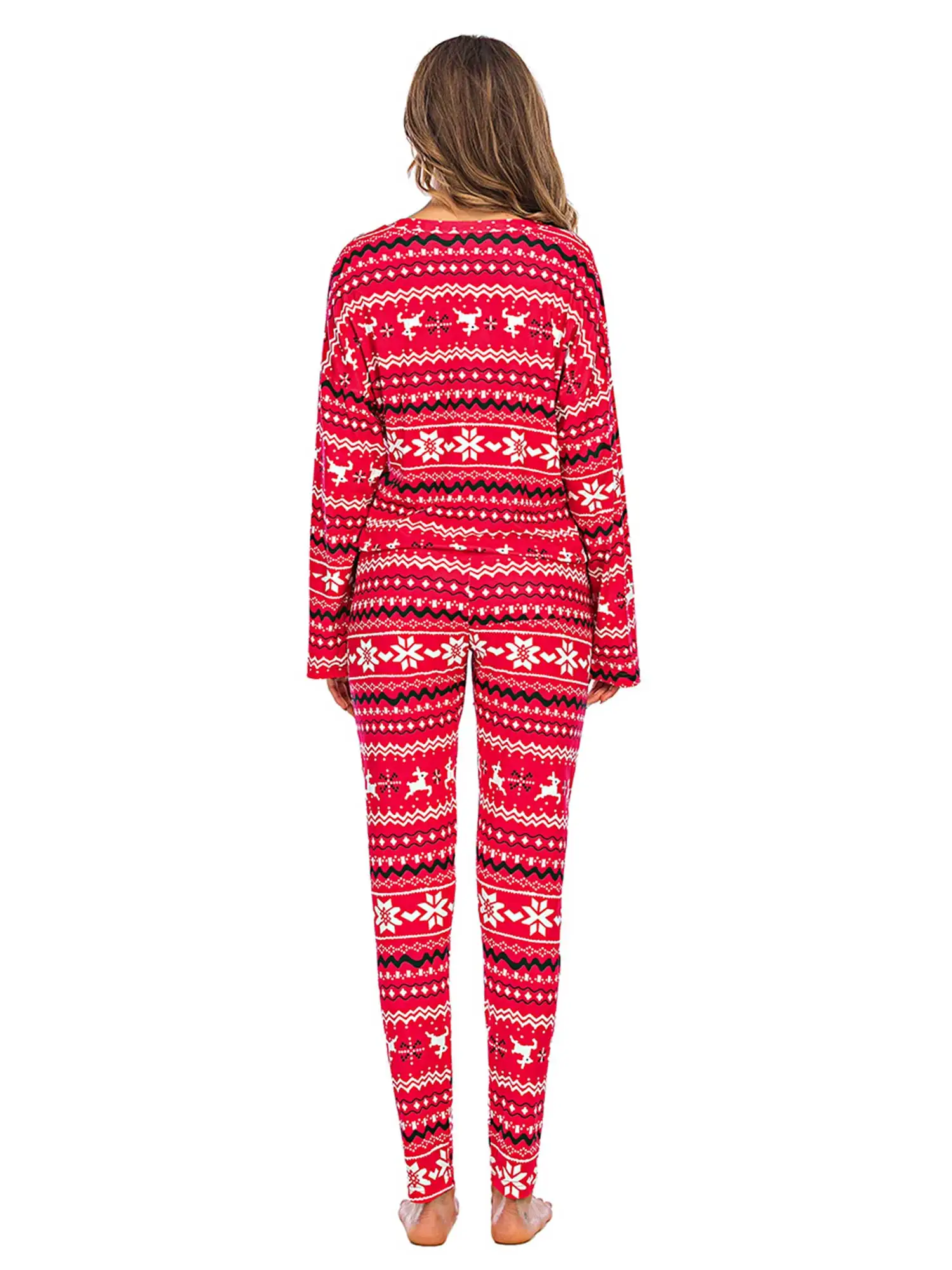 

2020 Women's Christmas Outfits Sleep Top Shorts Clothes Suit Round Collar Snowflake Elk Print Loose Elastic Homewear