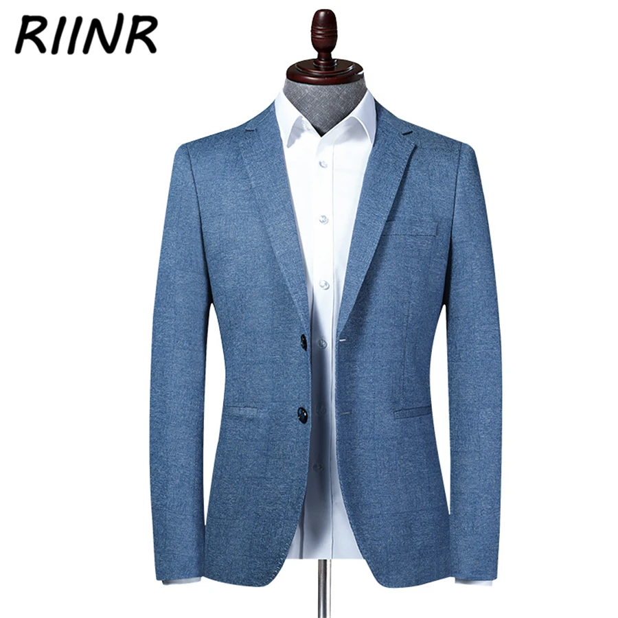 Riinr новый весенне-осенний брендовый Мужской Блейзер модный тонкий костюм куртка
