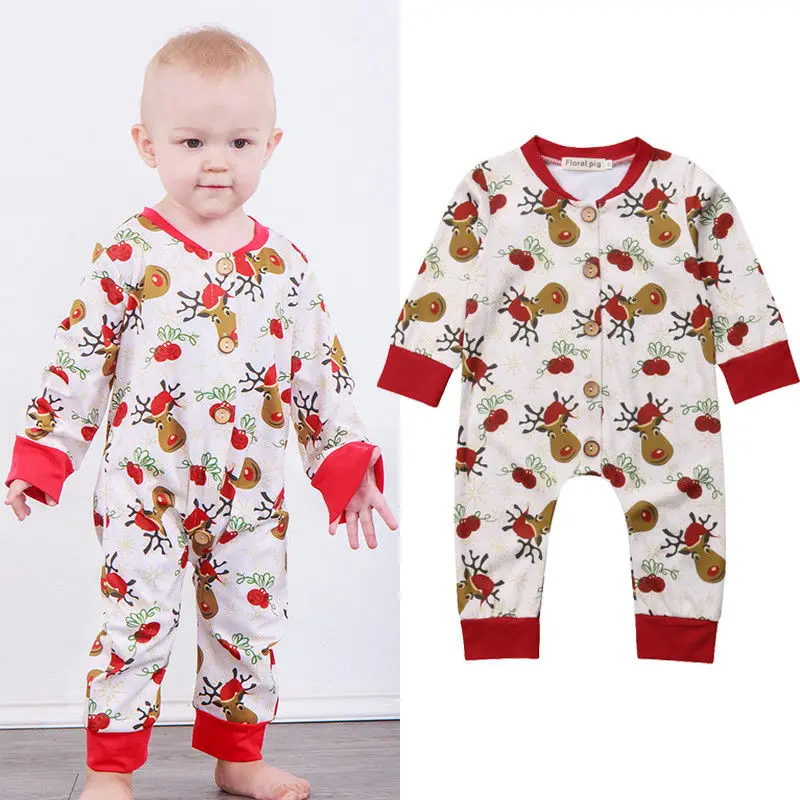 XMAS Infant Baby Boy Girl Romper Jumpsuit Playsuit One Piece Costume Spring Autumn New Arrival Warm Clothes | Детская одежда и