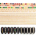 Блестящая цветная цепочка из циркония для ногтей 9-10 см, жемчужная цепочка на золотой основе, Хрустальная стеклянная цепочка, украшение для ногтей, украшения для творчества и ногтевого дизайна