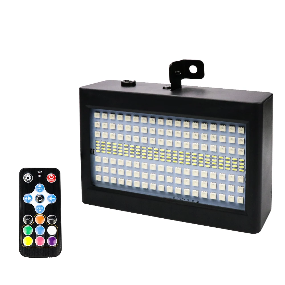 204 светодиодный RGB Стробоскоп светильник с активацией звуком музыки дискотечный