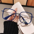 Оправа для очков с защитой от сисветильник для женщин, роскошная брендовая винтажная квадратная большие очки из сплава, бежевые компьютерные очки, 2020