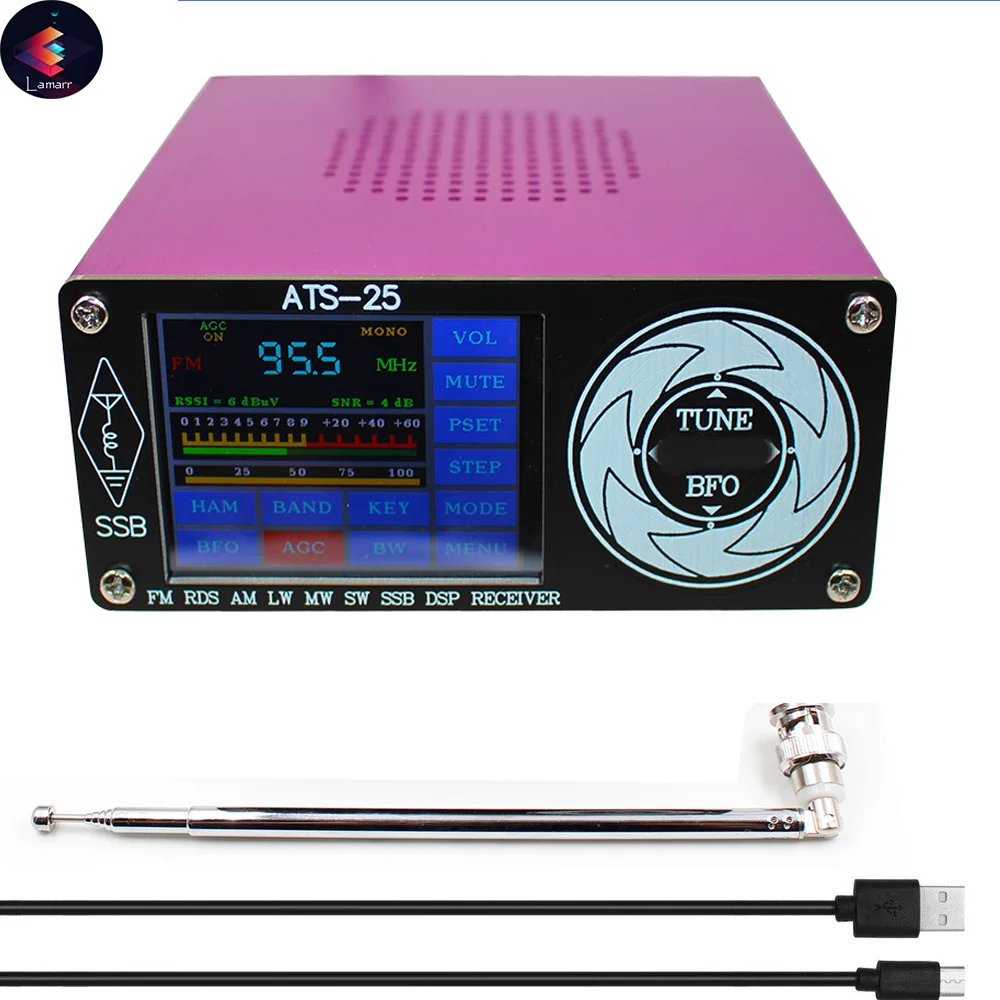 Универсальный радиоприемник Si4732 из алюминиевого сплава FM LW(MW SW) SSB 2 4 дюйма