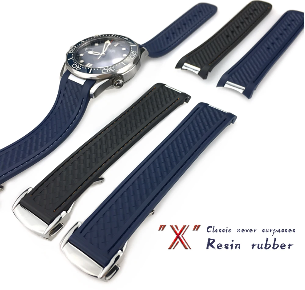 19 мм 20 мм силиконовый резиновый ремешок для часов подходит для Omega AT150 Seamaster 600 Speedmaster GMT DE VELLE серии Аксессуары для часов