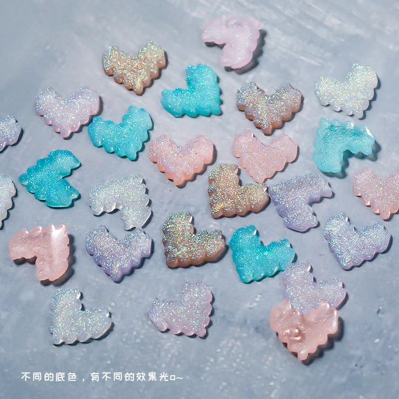 

1 Piece Nails Art Resin Flat Bottom Love Decoration 3D Gradient Love Decoration Ins Style DIY Nails Decoration Accessories Tools