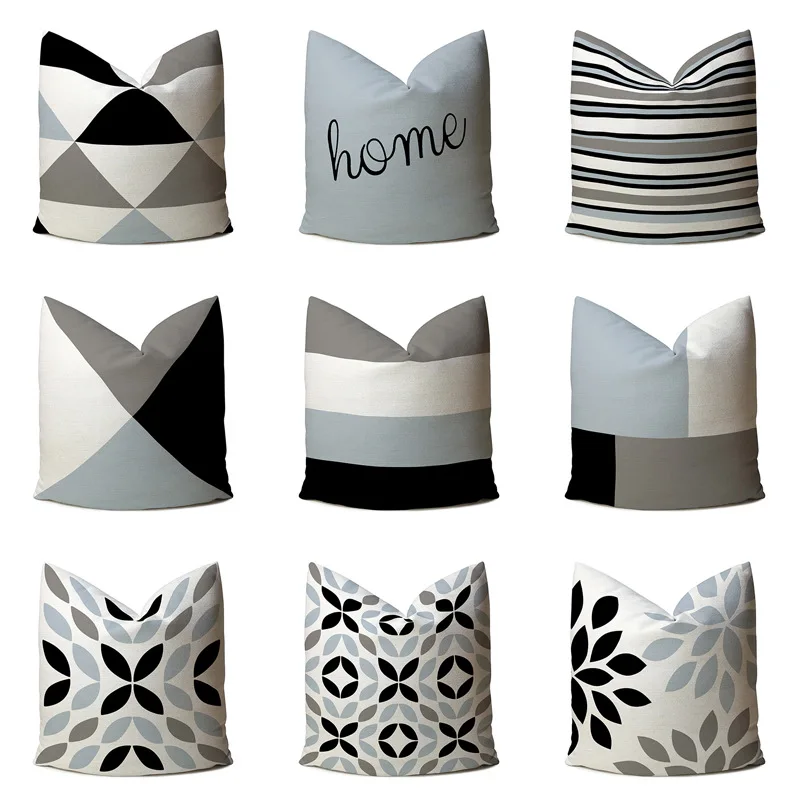 

Простой геометрический чехол для диванной подушки, чехол для домашнего стула, дивана, декоративный квадратный чехол для подушки