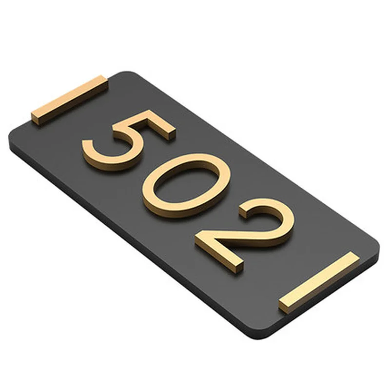 Retro Style Acrylic Door Numbers Signs Wood Number Plate Apartment Hotel Digital House Adhesive Sticker Customized | Дом и сад
