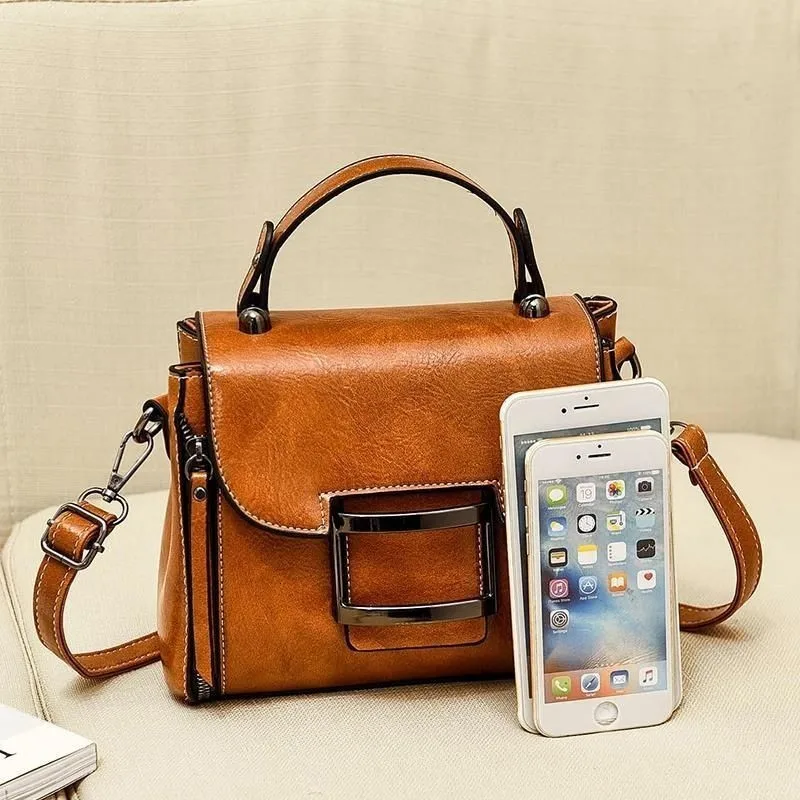 2020 Весенняя винтажная дизайнерская сумка из натуральной кожи женская маленькая