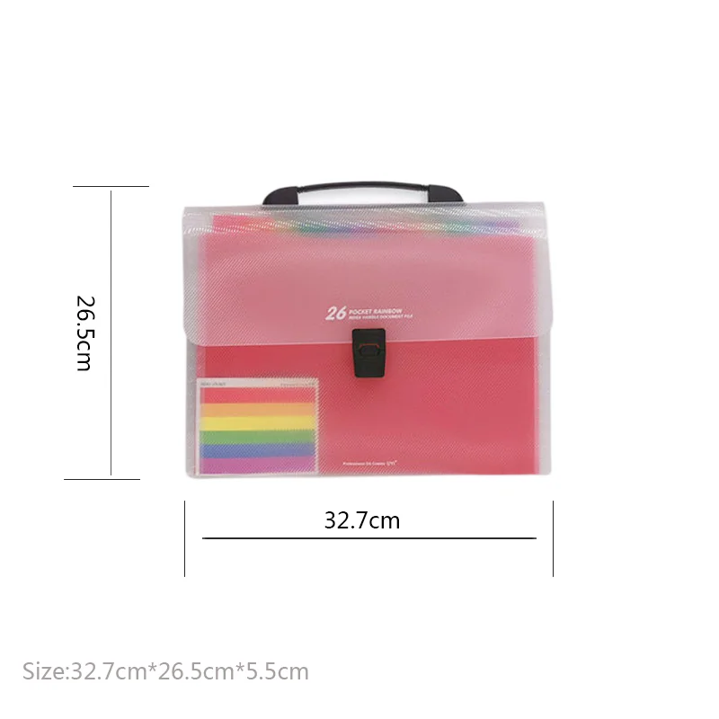 

Rainbow Organ bag A4 Handheld 26 Compartment Organ bag Student test Papers Special Organizer Folder multi-layer Document bag